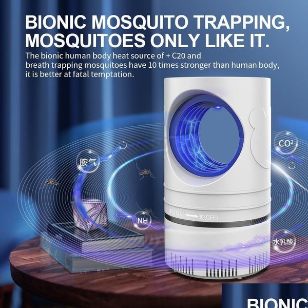 Contrôle des parasites USB Electric Mosquitoes Lampes tueuses intérieures Pièges de mouche attirants pour les moustiques rechargeables trap lampe à lampe de lumière