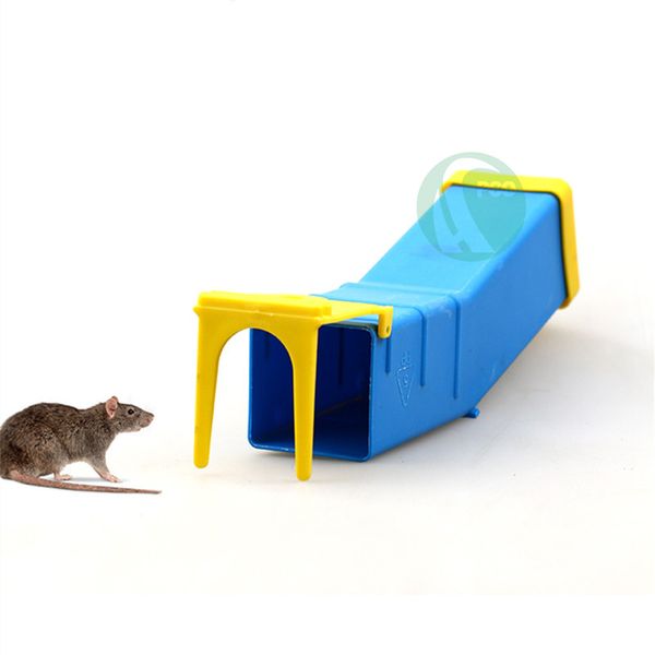 Túnel grande de 10 pulgadas Estación de cebo para ratas Control de plagas Atrapa vivo Ratón Trampa inteligente sin ratones Cuerpo fuera Limpio Seguro Mascota Niños Plástico Roedor Pest Killer Venta directa de fábrica