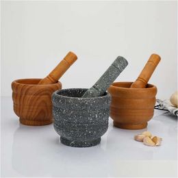 Pestle Mills Milling Grinder Manual Mashed Garlic Libre Abrader Mortero Mortero Pepper Spice Herramientas de cocina 4 8tq C2 Drop entrega DHLI2