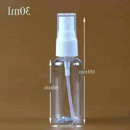 Pet 30 ml de botella de spray Vial de perfume vacío con pulverizador de la bomba Tapa blanca Bottles de spray de maquillaje portátil para el recipiente de muestra de viaje Prqhn