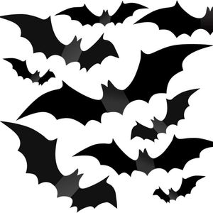 PET 60 28 44 Piezas 3d Gran Decoración de Halloween de la pared de murciélagos