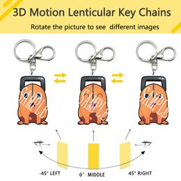 PET Acryl Grootte 6cm Anime 3D Motion Sleutelhangers Kettingzaag Man voor Rugzak Hangers Auto Hangers Mode Accessoires Gepersonaliseerde Creatieve Geschenken