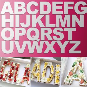 PET Alphabet Cake Molds 1Set Cookie Decorating Baking Pastry Mould Food Grade DIY Birthday Cake dessert tools 210225