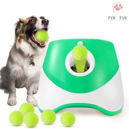 Lanceur de balle automatique pour animaux de compagnie Machine à lancer chien jouets tennis chien formation catapulte chat chiot
