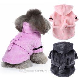 Huisdier badjas hond pyjama slaapkleding honden kleding zacht huisdieren bad droge handdoek kleding winter warm drogen slaapjas voor honden Franse bulldog xs groothandel a264