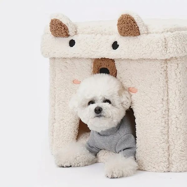 Cama para mascotas, casa para perros, cama plegable para cueva de perros, linda casa de cubo para gatos, cama para mascotas lavable desmontable