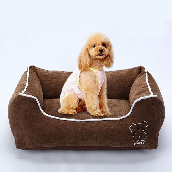 Lit d'animal de compagnie pour petite taille moyenne Caisse de caisse de chien Deluxe Soft Literie Soft Sacteur en bas pour toutes les saisons Chiot Dog Maison Pet Lit LJ201028