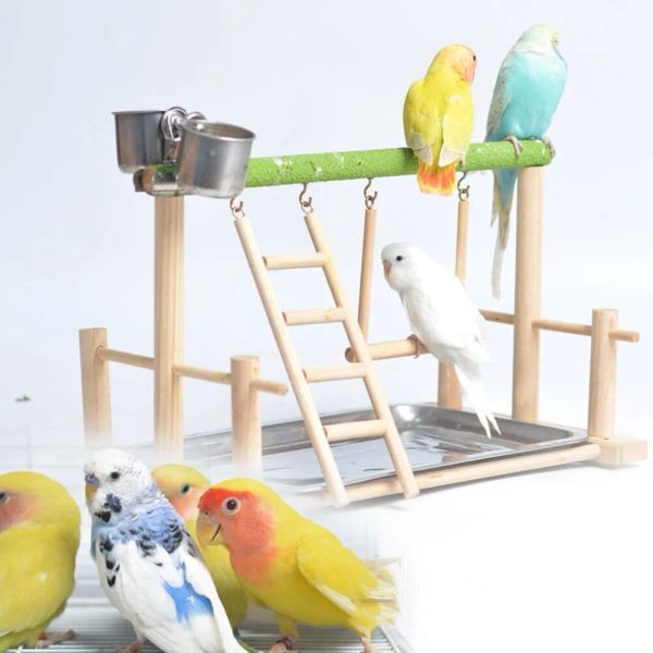 Pet Bird Toy Activity Center Cage Stands avec perched hammock feeder oide de jeu pour le perroquet en pochette