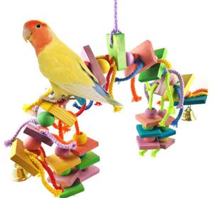 Pet Bird Training Supplies Pet Parrot Toys Wooden Hanging Cage Toys for Parrot Bird Funny Sanging Standing Toy9090812