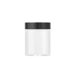 PET -fles 3,5 g 60 ml doorzichtige plastic pot lege droge kruidenbloem/cosmetische container geurbestendig reispotten met binnenste voeringen en zwarte deksels 5x5 cm