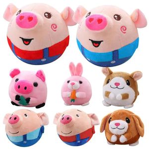 Pet Bounce Jumping Doll Childrens Toy Fun Talking Animal Toy Cat and Dog Toy Singing Bounce Pig Pig Electric Plush 240516