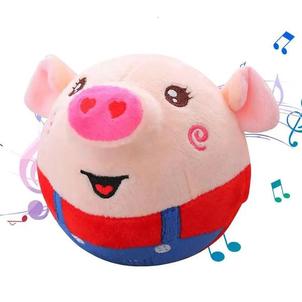 Animal Bounce Jumping Doll Childrens Toy Fun Talking Animal Toy Cat and Dog Toy Singing Bounce Pig Electric Plush Toy Childrens Gift 240426