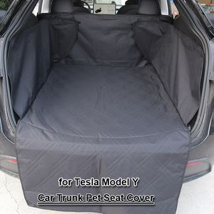 Housse de siège de voiture pour Tesla modèle Y 2022 tapis de coffre arrière chien chat transportant Oxford coussin de lit imperméable accessoires de coussin