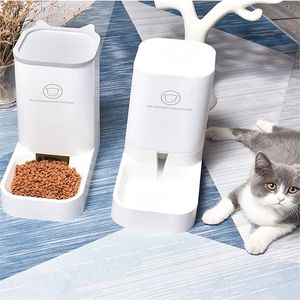 Pet Cat 3.8L Bassin d'eau automatique pour chien de grande capacité pour chats et chiens Boîte de nourriture détachable Alimentation automatique Pet Supplies 210320