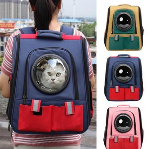Pet Cat Mochila Transpirable Cat Carrier Bolsa de hombro para mascotas al aire libre para perros pequeños Gatos Cápsula espacial Astronauta Bolsa de viaje JLLNOY276B
