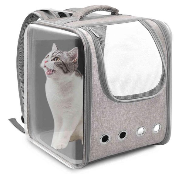 Sac pour chat de compagnie petit chien transporteur de voyage boîte à capsules spatiale Visible sac à dos pour chat transportant pour chats et chiens 2111206381200