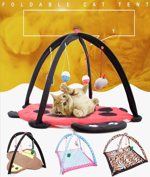 Pet Cat Bed Cat Play Tente Toys Activité mobile Activité de lit Pavé lit Cover House Maison de meubles pour animaux de compagnie avec balle6015845
