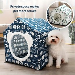 Pet Cat Bed House Tent Four Seasons General Cat Semi-Closed Hut Kennel Villa Summer Cool Bed For Cat Dog Washable Pet Supplies