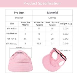 Pet Cat Caps Puppy Summer Solid Oxford Cap Dog Dog Visor Hat Hat à l'extérieur Bonnet Bonnet CHUHUAHUA ACCESSOIRES DE PET