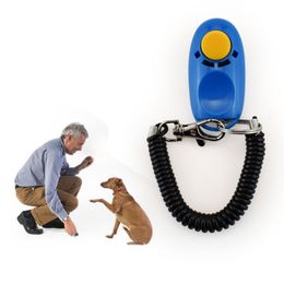 Huisdier Cat Clicker Dog Training gehoorzaamheid Verstelbare Whistle Antwoordkaart Pet Trainer Assistive Guide Key Ring Dogs Pets Pass Levers ZXF12