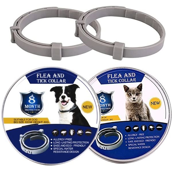 Collier anti-puces et anti-tiques pour chien de compagnie collier anti-parasitaire réglable collier de chien anti-puces pour chiot chat produits pour gros chiens