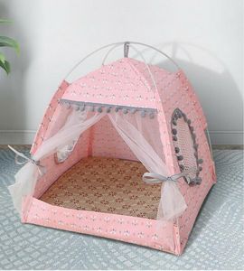 Huisdier Kat Hond Tipi Tenten Huizen met Kussen Schoolbord Kennels Accessoires Draagbare Houten Canvas Tipi Vouwtent Kleine Dieren6422138