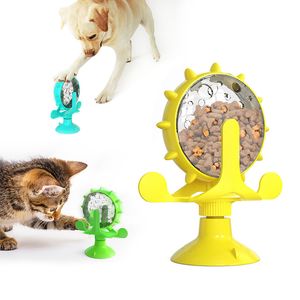 Pet Cat Feeder Toy Kitten Teasing Turntable Molino de viento Juguetes de fugas Bola de entrenamiento 360 Alimentación giratoria ToyPet Accesorios WLL931