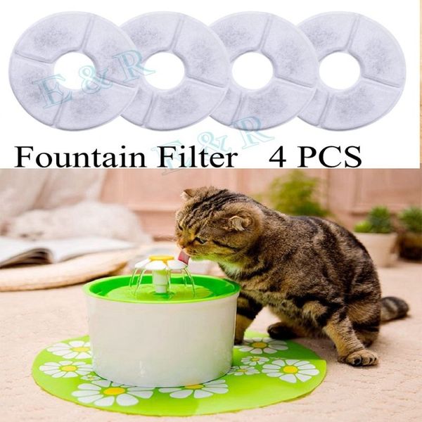 Filtre de fontaine pour chat pour animaux de compagnie 4 pièces filtres à charbon actif remplacement de filtre à charbon pour fontaine pour chat chien animaux de compagnie eau potable2136