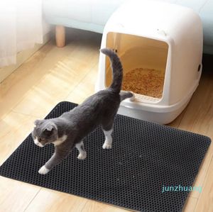 Tapis de litière pour chat de compagnie imperméable EVA Double couche litière pour chat piégeant la litière pour animaux de compagnie 55 tapis tampon propre produits pour chats accessoires