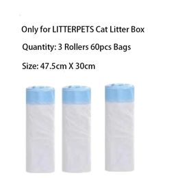 Bolsas de caca de gato de mascotas Clre para cordones para camadas de arena de arena automática Suministros de mascotas limpias solo bolsas de basura 24 Rollers 240415