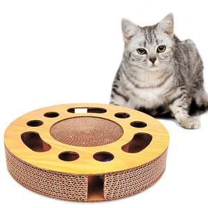 Pet Cat Scratcher Interactive Catnip Toys Kitten Scratch Cardboard avec balles Toys éducatifs Turnet à balle des animaux de compagnie 2109293271