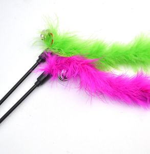 Pet Cat Teaser Fancy Multicolor Feather Feather Feather Wand Catcher Catcher Sticks Cat Interactive Training Toys Whole9059806