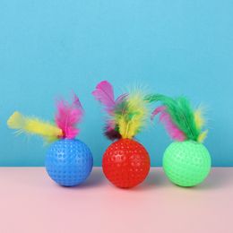 Jouets de chat jouets de golf de golf en plastique drôle avec plumes de chat interactif chat Teaser jouet Fournitures pour animaux de compagnie