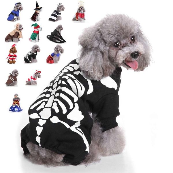 Cosplay de vestuario de Navidad para mascotas vestida de ropa para ropa de cachorro para perros suministros de Halloween de mascotas calientes divertidas para traje de cosplay