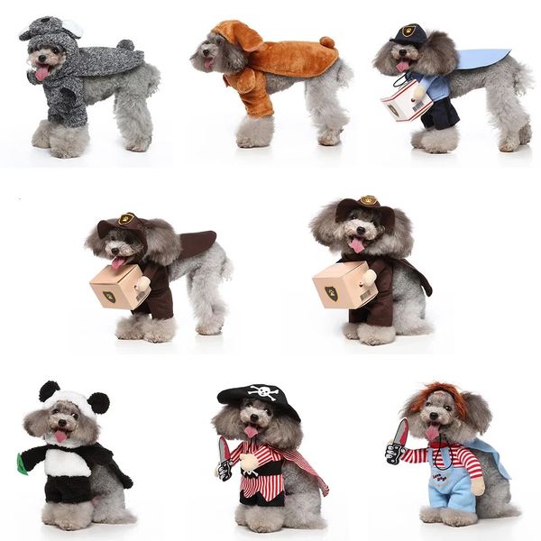 Disfraces con forma de pirata asesino de Navidad para mascotas, ropa divertida para perros de Halloween, disfraces para cachorros, perros franceses de Pomerania 240226