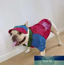 Vêtements pour animaux de compagnie Nouveau blogage de chiens de chiens de la piscine en jean costume tendance mignonne veste en peluche / bulldog français schnauzer vache de haute qualité