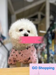 Huisdierkleding trui zomer nieuw presbyopisch modemerk witte poeder dikke hond teddy schnauzer teddy