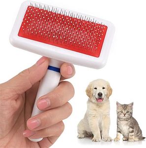 Peigne pour animaux de compagnie chien chat toilettage cheveux sac gonflable blanc poignée en plastique peigne à aiguille dense nettoyage rapide Massage beauté outils de peignage