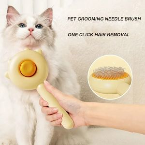 Peigne de compagnie à une clé à une touche nettoyage du brossage magique de massage magique Stratcheur à aiguille pour chats pour chats de soins de nettoyage