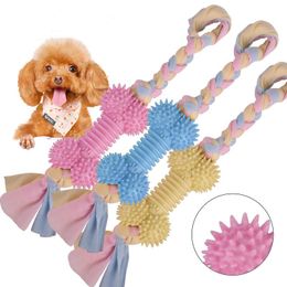 Animal de compagnie coton noeud corde chien molaire bâton Type d'os résistant aux morsures chiot interactif TPR formation nettoyage dents morsure jouets