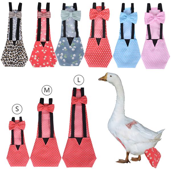 Couche pour animaux de compagnie pour oie canard poulet volaille avec nœud papillon ferme animaux de compagnie Costume de vacances lavable poule vêtements JK2012XB