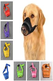 Pet Dog verstelbaar masker Masker Training Product Mesh Ademend Muszels Maskeren kleine grote honden mond snuit anti bijten blaffen kauwen3347510