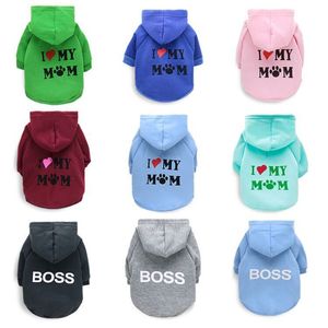 Huisdierenhond Herfstwinter Letter Print Kleding Hoodies voor Kleine Medium Honden Puppy Yorkshire Outfit