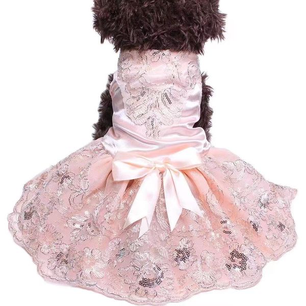 Pet Dog Relling Bow Tutu Tutu Vestido para gatos Falda Summer Princesa Vestidos de novia ropa de York