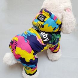 Pet Dog Apparel Winter Puppy Dog Kleding Camo Gedrukte kleine hondenjas Warm katoenen jas Pet Outfits Ski -pak voor hondenkatten Kostuum Hu