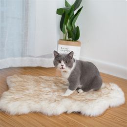 Pet Dog Bed Mat Curve White Rug Faux Fur Orthopedic for Big Medium Small Puppy's Ondersteuning van Y200330