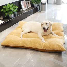 Lit pour chien de compagnie coussin doux polaire oreiller carré housse lavable en machine tapis détachable tapis de chat pour chiot moyen grand chien Pad 231220