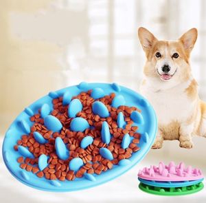 Pet Hond Bowls Puppy Siliconen Slow Eten-Bowl Anti Storing Voedsel Water Dish Cat Dog Dogs-Slow Eating Feeding Bowl Feeder 3 Colors SN2927