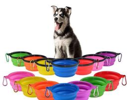 Pet Dog Bowls Sile Puppy Inklapbare Bowl Pet Feeding Bowls met klimmende gesp.