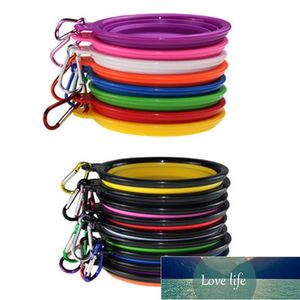 Pet Dog Bowls Silicone Puppy Collapsible Bowl Pet Feeding Bowls with Climbing Buckle Travel Portable Dog Food Container sea shipping DHE154